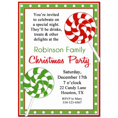 Christmas Lollipop Dreams Invitation