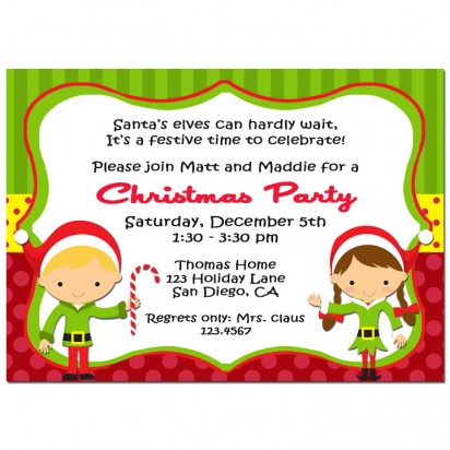 Santa's Elves Christmas Invitation