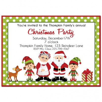 Santa and Mrs. Claus Christmas Invitation