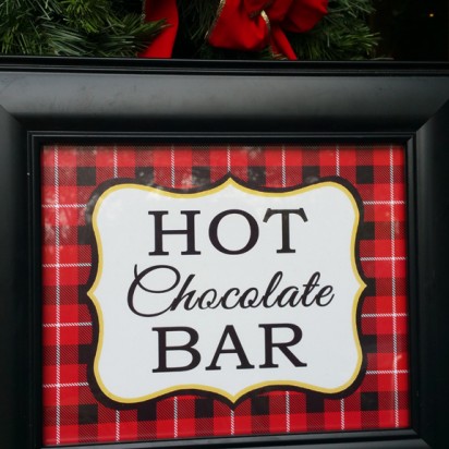 Christmas Plaid "Hot Chocolate Bar" 8x10" Sign 