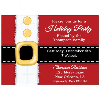 Santa's Belt Christmas Invitation