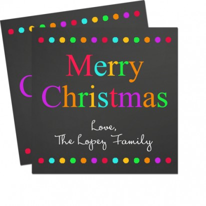 Merry and Bright Chalkboard 2.5" Christmas Gift Tags