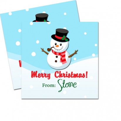 Snowman in the Snow 2.5" Christmas Gift Tags