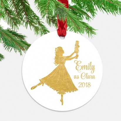 Personalized Clara Nutcracker Ornament with ANY Wording