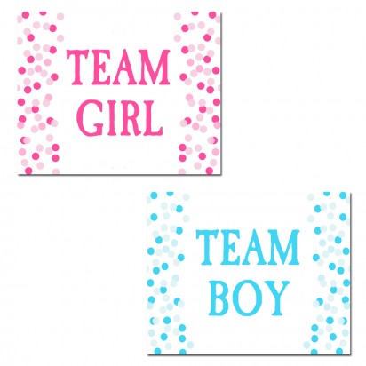 Gender Reveal Team Party Signs