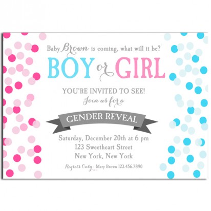 Gender Reveal Boy or Girl Party Invitation 