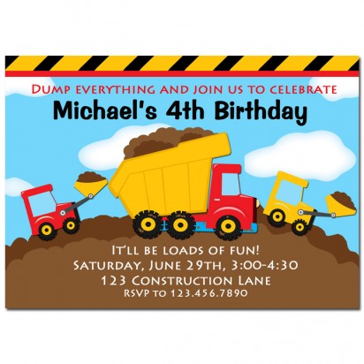 Construciton Party Invitation - Dump Truck Collection