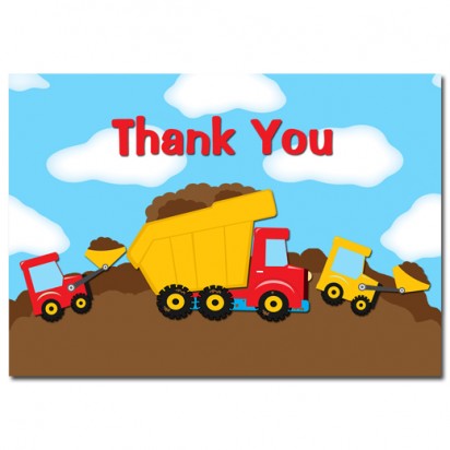 Construction Party Thank You Notes - Dump Truck 