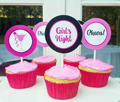 Girl's Night Out Cupcake Toppers
