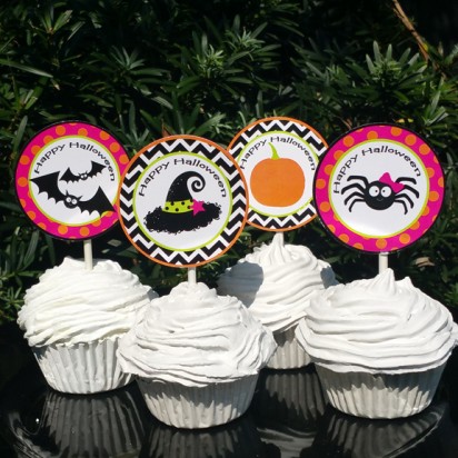 Halloween Party Cupcake Toppers
