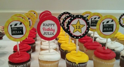 Hollywood Red Carpet Party Cupcake Toppers