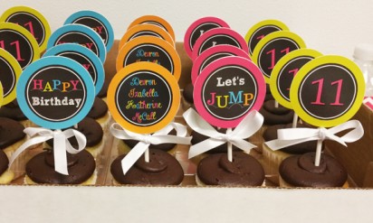 Girl's Jump Party Cupcake Toppers