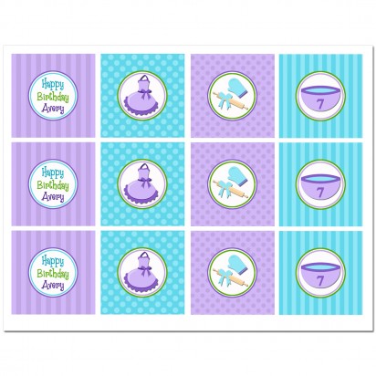 Girl Chef Baking Party Cupcake Toppers