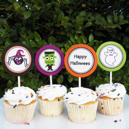 Halloween Cupcake Toppers - Ghosts and Ghouls
