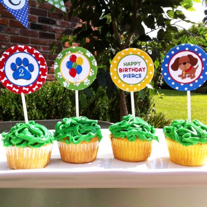 Puppy Dog Personalized Cupcake Toppers