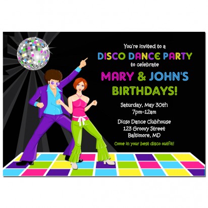 Disco Dance Party Invitation