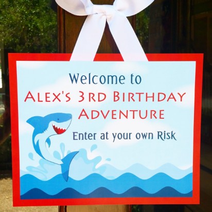 Shark Party Door Sign 