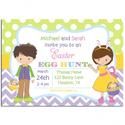 Sibling Easter Egg Hunt Invitation