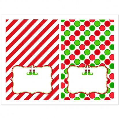Elf Feet Tent Style Food and Drink Labels