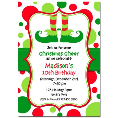 Christmas Elf Feet Party Invitation