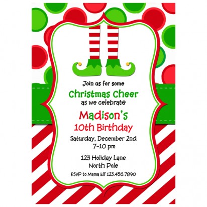Christmas Elf Party Invitation - North Pole Magic