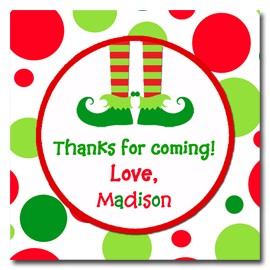 Christmas Elf Feet Favor Tags - Elf Party