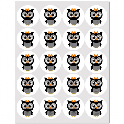 Halloween Girl Owl 2"  Party Circles 