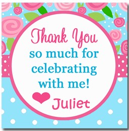 Floral Party Favor Tags - Shabby Chic Sweet