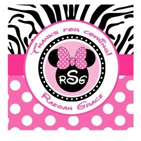 Minnie Mouse Silhouette Glam Favor Tags 