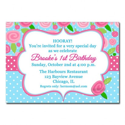 Floral Party Invitation - Shabby Chic Sweet
