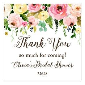 Floral Bouquet Wedding Thank You Favor Tags 