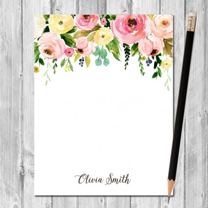 Floral Bouquet Personalized Notepad