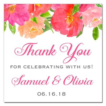 Wedding Thank You Favor Tags - Pink and Blush