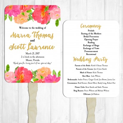 Wedding Program Fans 