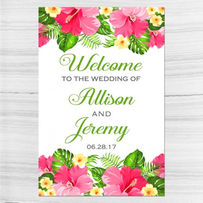 Tropical Wedding Welcome Sign 