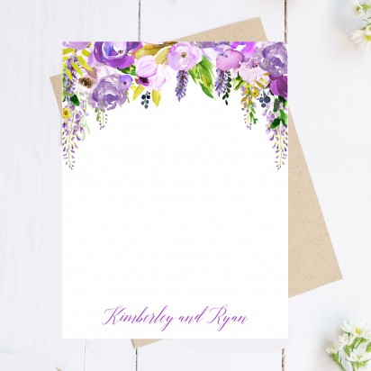 Lavender Flowers Personalized Note Cards