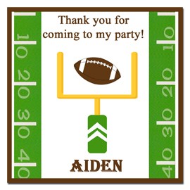 Football Birthday Party Favor Tag - Touchdown