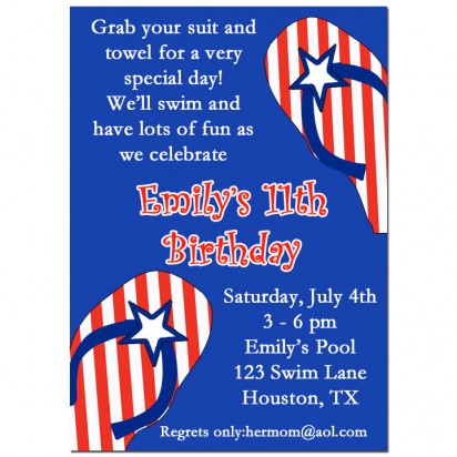 Patriotic Pool Party Invitation