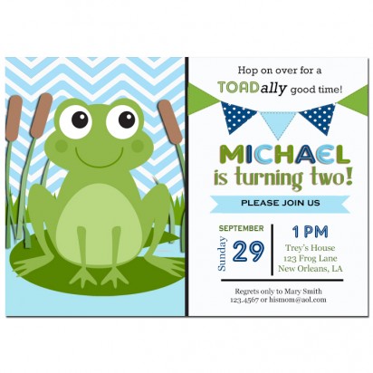 Boy's Frog Party Invitation