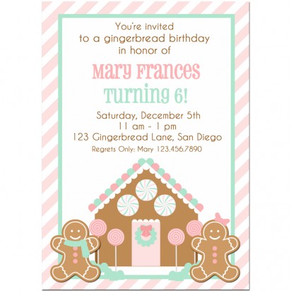 Christmas Gingerbread House Decorating Party Invitation 