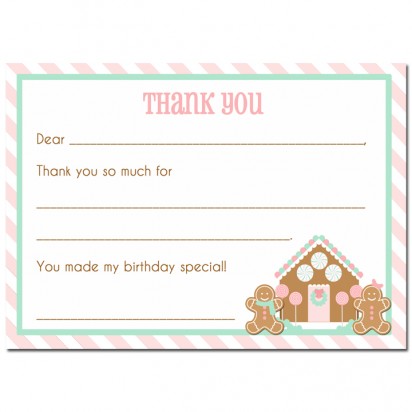 Christmas Gingerbread House Thank You Note