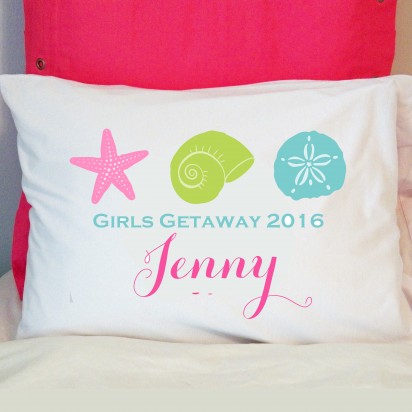 Personalized Beach Sea Shell Pillow Case