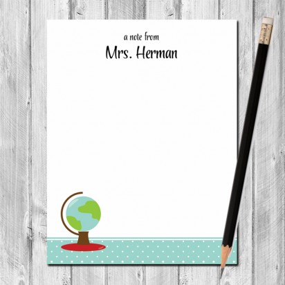 Globe Personalized Notepad 