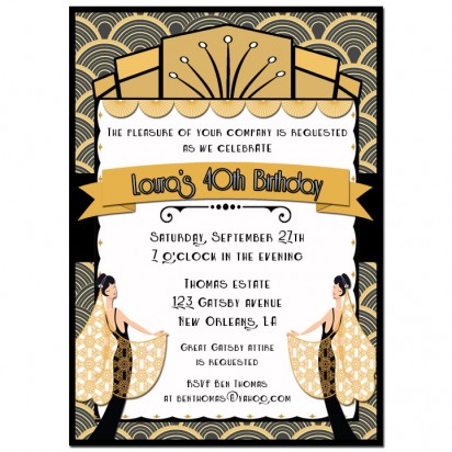 Art Deco Ladies Invitation