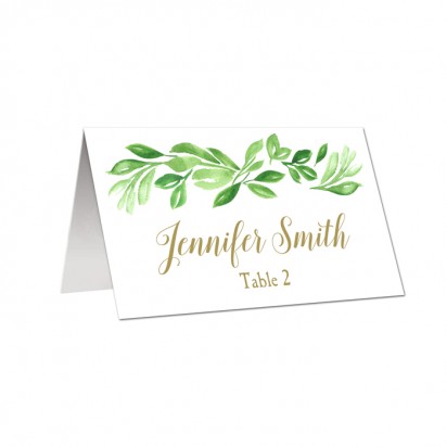 Greenery and Gold Place Card Escort Card