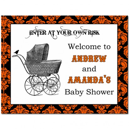 Halloween Baby Shower Door Sign 
