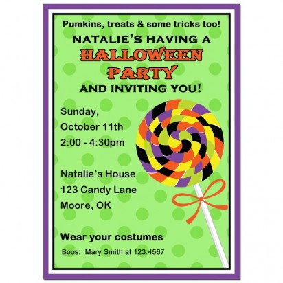 Halloween Lollipop Invitation - Lollipop Dream