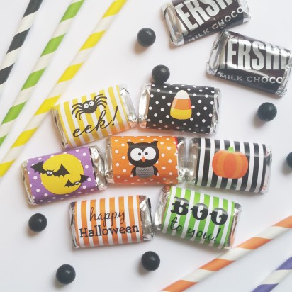 Halloween Mini Chocolate Candy Bar Wrappers 