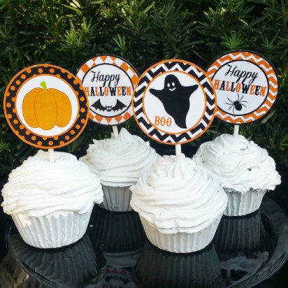 Halloween Party Cupcake Toppers