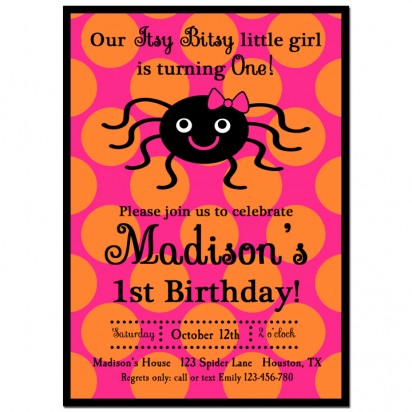 Itsy Bitsy Spider Halloween Party Invitation